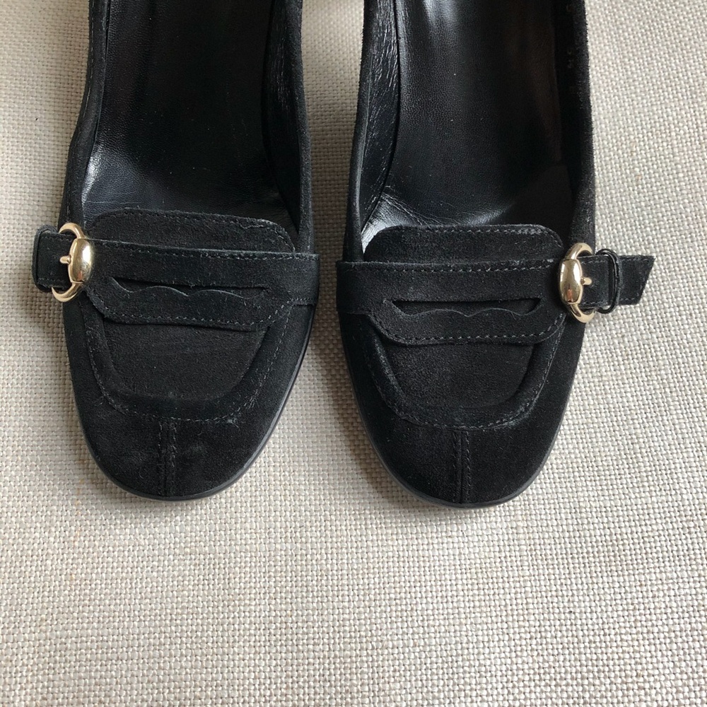 Gucci Pumps Black Suede Horsebit Heels 5.5 - Picture 4 of 8